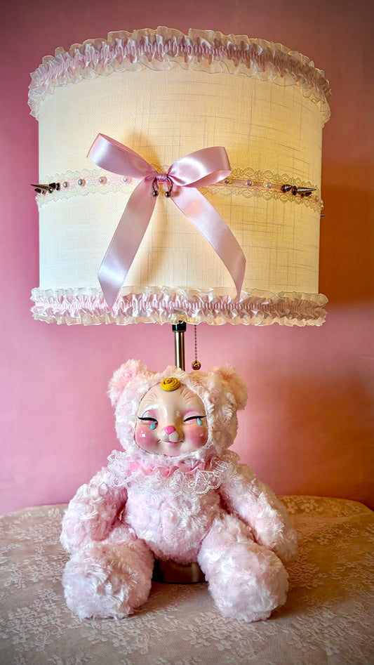 Pink Cry baby Teddy Bear Lamp