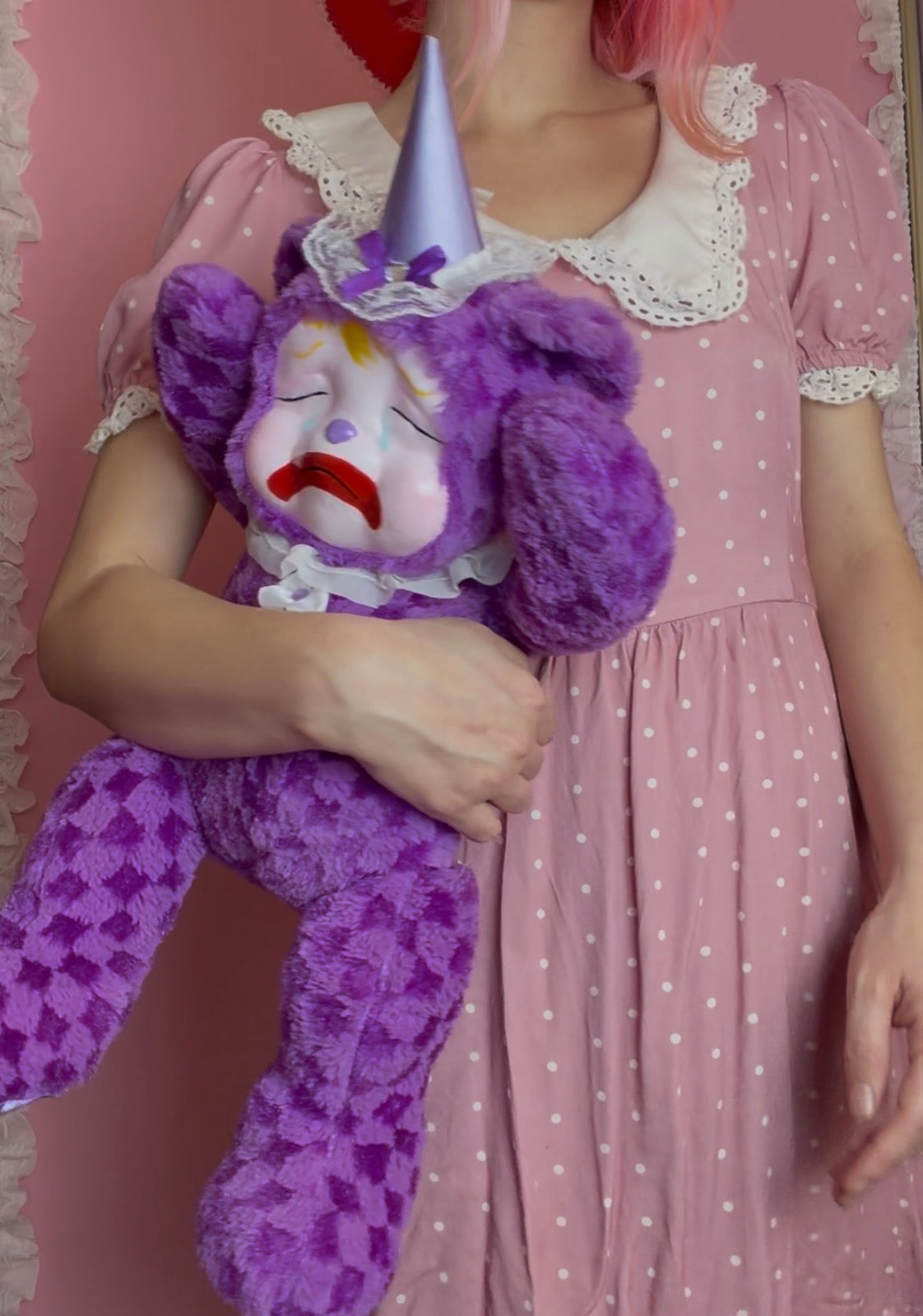 Purple Pouting Clown Bear