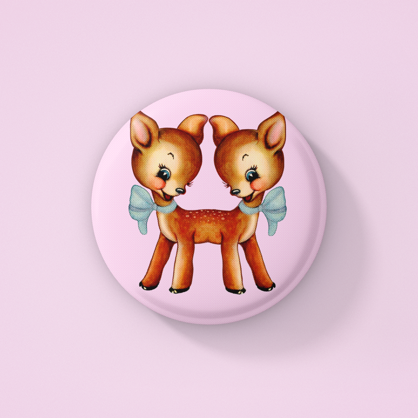Conjoined Fawn Button Pin