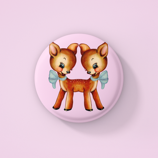 Conjoined Fawn Button Pin