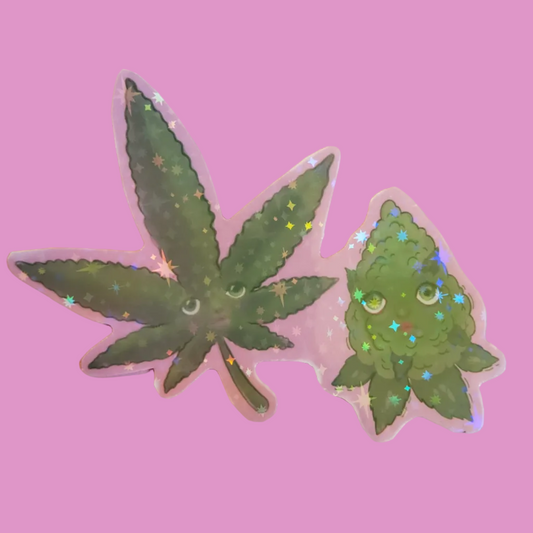 Weed Babes Glitter Sticker