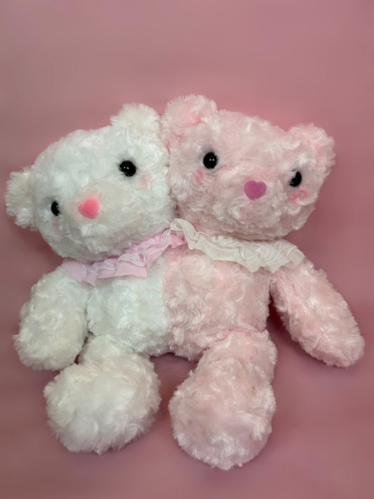 Pink & White Conjoined Teddy Bear